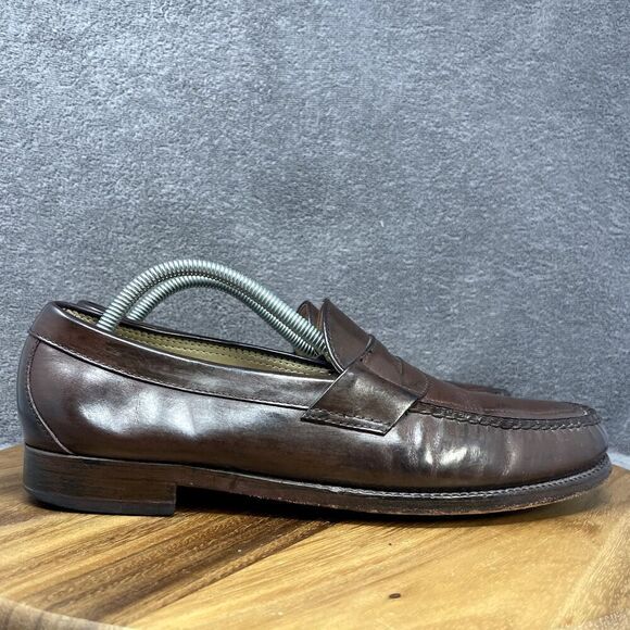 SAS Men's Penny Loafers Shoes Size 10.5 S Brown Slip On Leather Genuine Handsewn - Picture 1 of 9